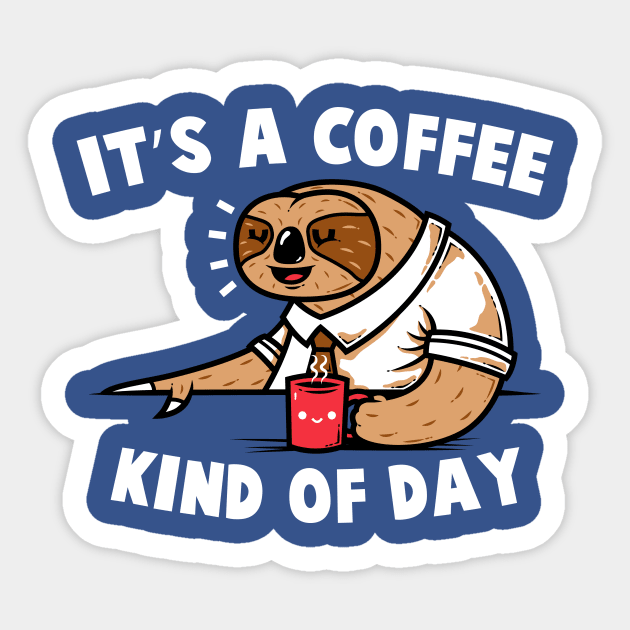 Coffee Sloth Sticker by krisren28